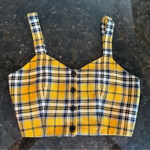 Maje Loris Plaid Crop Top - Size 1 - XS - Clueless